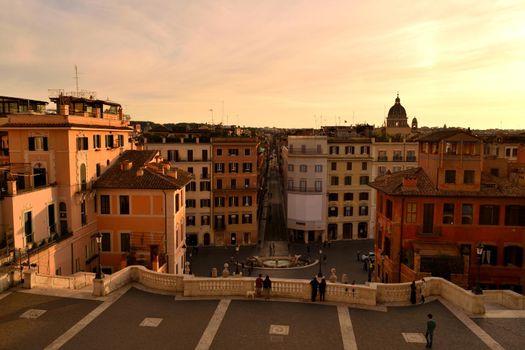 May 8th 2020, Rome, Italy: View of the Via dei Condotti and Piazza di Spagna without tourists due to the phase 2 of lockdown