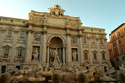 May 12th 2020, Rome, Italy: View of the Trevi fountain without tourists due to phase 2 of the lockdown