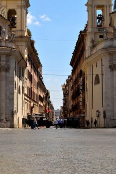 May 25th 2020, Rome, Italy: View of the Piazza del Popolo without tourists due to the phase 2 of lockdown