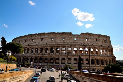 March 8th 2020, Rome, Italy: View of the Colosseum with few tourists due to the coronavirus epidemic