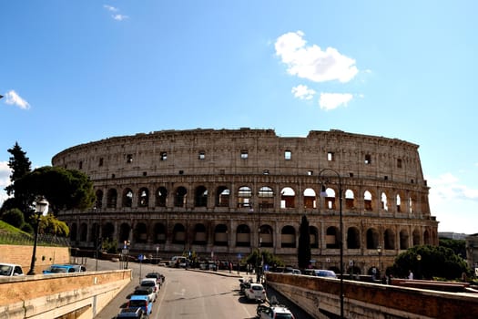 March 8th 2020, Rome, Italy: View of the Colosseum with few tourists due to the coronavirus epidemic