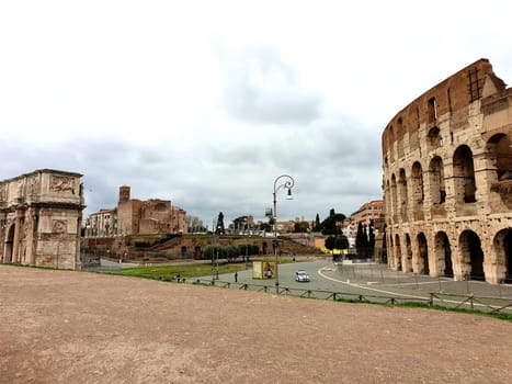 March 13th 2020, Rome, Italy: View of the Colosseum without tourists due to the quarantine