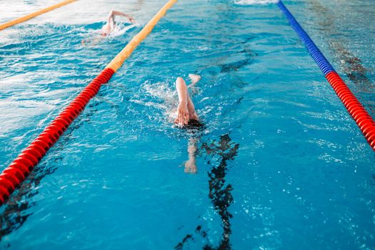 swimming competitions in the swimming pool.