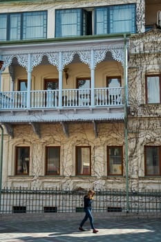 Authentic architecture of a cozy area of the old city of Tbilisi.