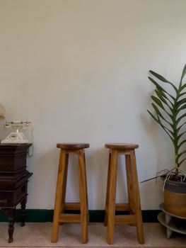 Wooden chair on white background, stock photo