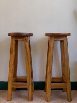 Wooden chair on white background, stock photo