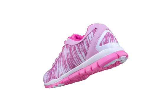 Sneaker pink. Sport shoes on white background