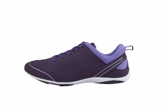 Sneaker purple on a white sole. Sport shoes on a white background.