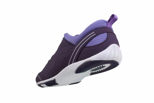 Sneaker purple on a white sole. Sport shoes on a white background.