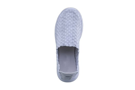 White sneaker on a white sole. Sport shoes on a white background.