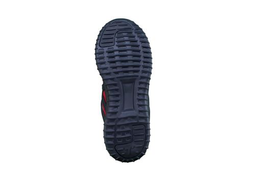 Black sole with sneakers on a white background.