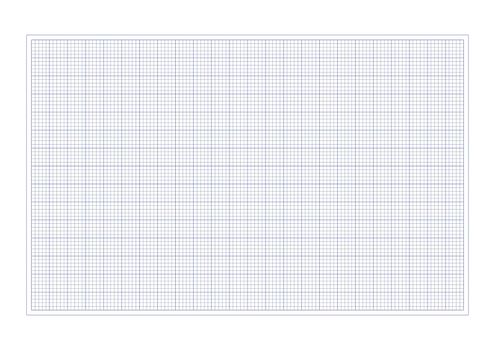 Grid paper. Realistic blank lined paper sheet in A3 format. Squared background with color graph. Geometric pattern for school, wallpaper, textures, notebook. Lined blank on transparent background.