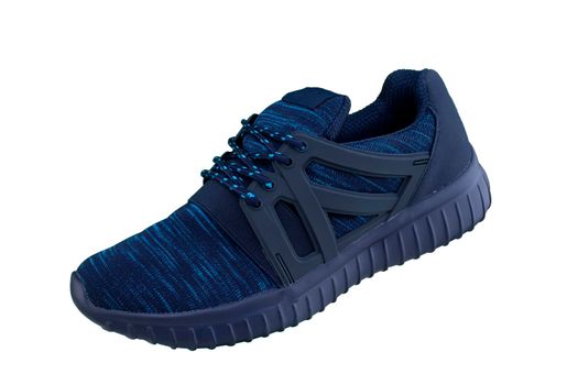 Sneakers black and blue. Sport shoes on white background