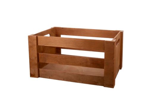 Wooden box on a white background. Storage box