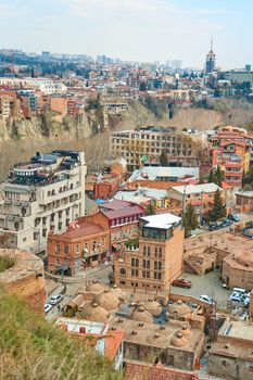 Popular city landmark in Tbilisi. Ancient underground complex of sulfur baths.