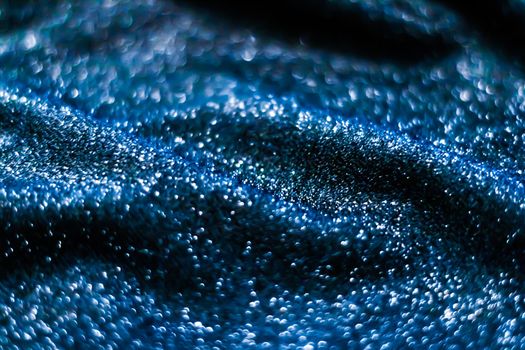 Luxe glowing texture, night club branding and New Years party concept - Blue holiday sparkling glitter abstract background, luxury shiny fabric material for glamour design and festive invitation