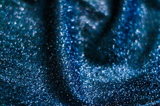 Luxe glowing texture, night club branding and New Years party concept - Blue holiday sparkling glitter abstract background, luxury shiny fabric material for glamour design and festive invitation