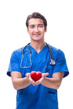 Young doctor in heart care concept