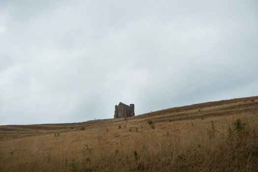 Abbotsbury, Dorset, UK july 27, 2018 a view of the St Catherine's chapel and surrounding meadow in the Jurassic coastal belt