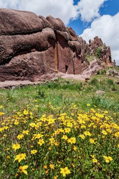 Magic door in the rock. Puno area, Peru.