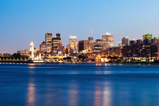 Panorama of Montreal at sunset. Montreal, Quebec, Canada,