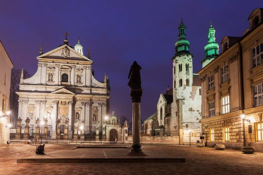 Church of Saints Apostles Peter and Paul and Saint Andrew's Church. Krakow, Poland