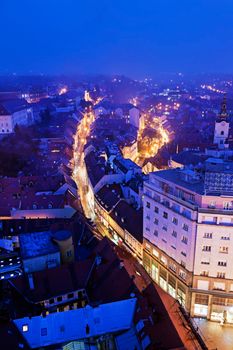 Radiceva Street in the center of Zagreb. Zagreb, Croatia