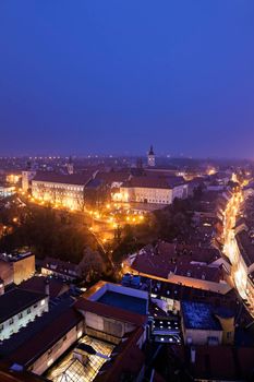 Old town of Zagreb at night. Zagreb, Croatia