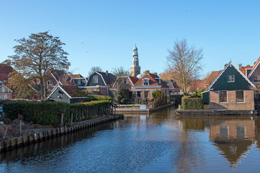 Medieval city Hindeloopen in the Netherlands
