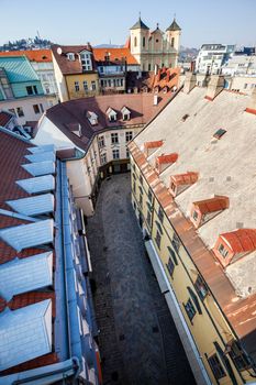 Old Town and Trinity Church in Bratislava. Bratislava, Slovakia.