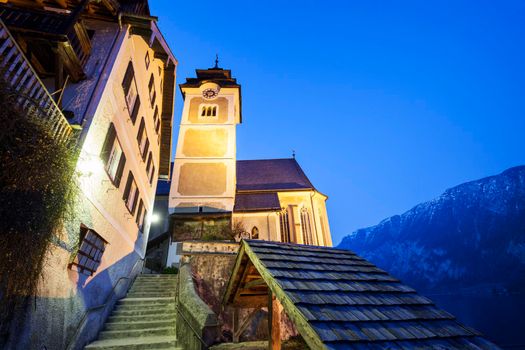 The Parish Church in Hallstatt. Hallstatt, Austria.