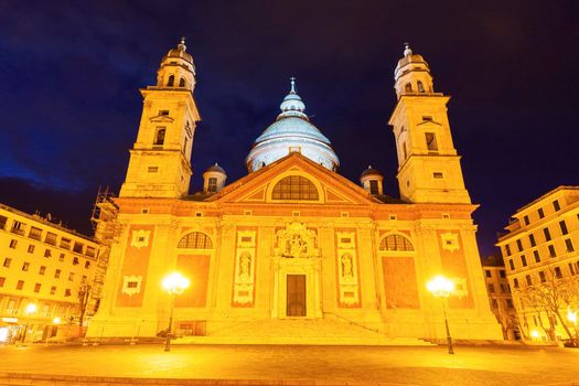 Santa Maria Church in Genoa. Genoa, Liguria, Italy,