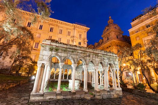 St Andrew cloister ruins. Genoa, Liguria, Italy.