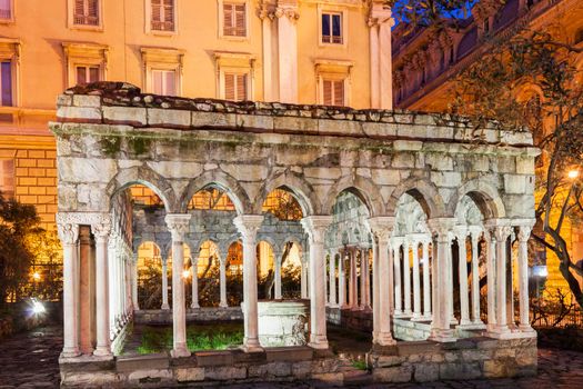 St Andrew cloister ruins. Genoa, Liguria, Italy.