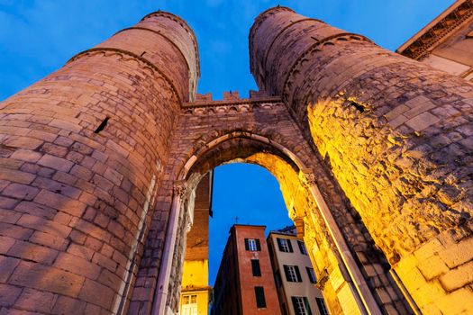 Porta Soprana in Genoa. Genoa, Liguria, Italy,