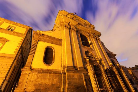 Church in Naples at sunrise. Naples, Campania, Italy