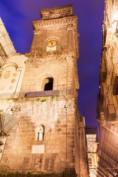 Church in Naples at sunrise. Naples, Campania, Italy