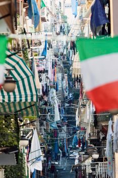 Narrow streets of Naples. Naples, Campania, Italy.