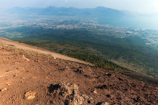 Pompei seen from Vesuvius. Pompei, Campania, Italy.