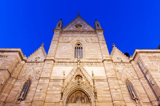 Naples Cathedral at night. Naples, Campania, Italy