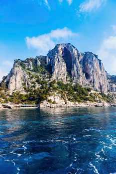Capri Island seen from the sea. Capri, Campania, Italy