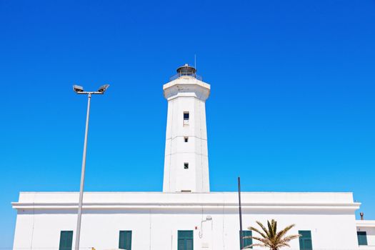 Lighthouse in San Cataldo. San Cataldo, Apulia, Italy