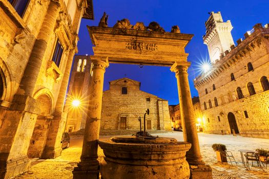Piazza Grande in Montepulciano. Montepulciano, Tuscany, Italy