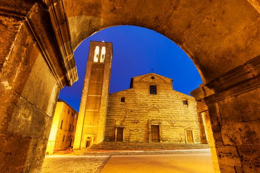 Montepulciano Cathedral on Piazza Grande in Montepulciano. Montepulciano, Tuscany, Italy