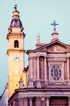 San Carlo Borromeo Church in Turin. Turin, Piedmont, Italy