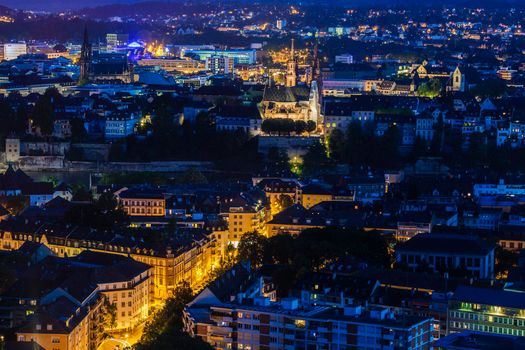 Aerial panorama of Basel. Basel, Basel-Stadt, Switzerland.