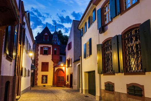 Basel old town street. Basel, Basel-Stadt, Switzerland.