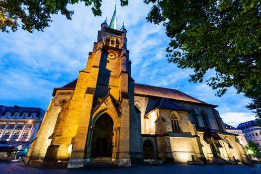 Saint-Francois Church in Lausanne. Lausanne, Vaud, Switzerland.