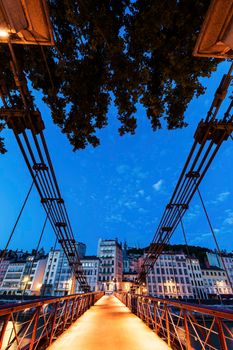 Gateway Courthouse footbridge in Lyon. Lyon, Rhone-Alpes, France.