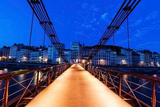 Gateway Courthouse footbridge in Lyon. Lyon, Rhone-Alpes, France.
